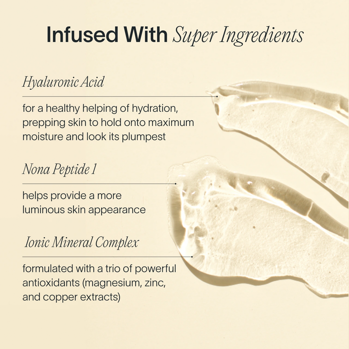 An image showing the ingredients of the serum