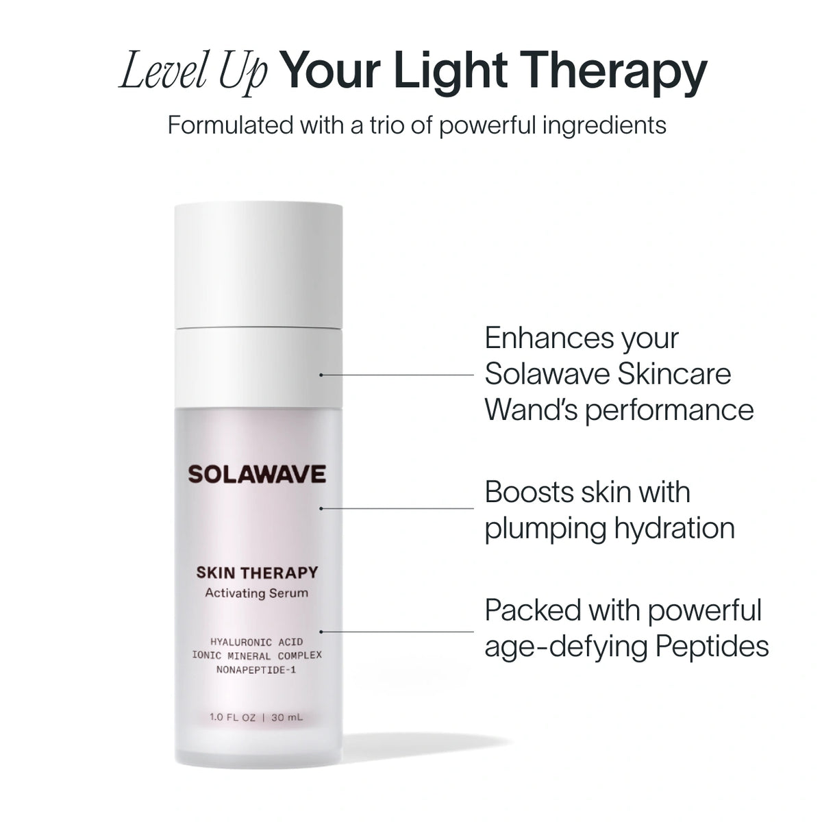 An image of the skin therapy activating serum showcasing the benefits of serum