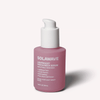 A 1 fl oz (30 ml) pink bottle of Solawaves LightBoost Face & Neck Serum features a white pump and Amplifying | Renewing label. It contains LightBoost Tech, growth factors, and Multi Peptides for elevated skincare.