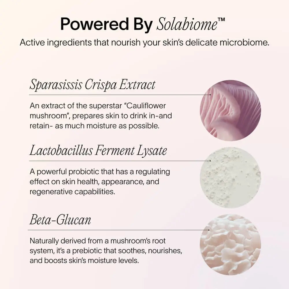 An image showcasing the benefits of the hydrating cleanser & gel